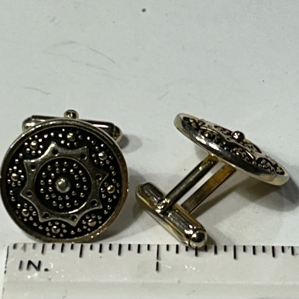 Vintage Black & Gold Cufflinks. Men, Dad, Groom, Groomsmen, Wedding